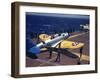Douglas Tbd Torpedo Bomber Taxing to Parking Area Aboard the Aircraft Carrier Uss Entrprise-Carl Mydans-Framed Photographic Print