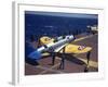 Douglas Tbd Torpedo Bomber Taxing to Parking Area Aboard the Aircraft Carrier Uss Entrprise-Carl Mydans-Framed Photographic Print