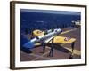 Douglas Tbd Torpedo Bomber Taxing to Parking Area Aboard the Aircraft Carrier Uss Entrprise-Carl Mydans-Framed Photographic Print