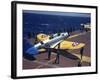 Douglas Tbd Torpedo Bomber Taxing to Parking Area Aboard the Aircraft Carrier Uss Entrprise-Carl Mydans-Framed Photographic Print