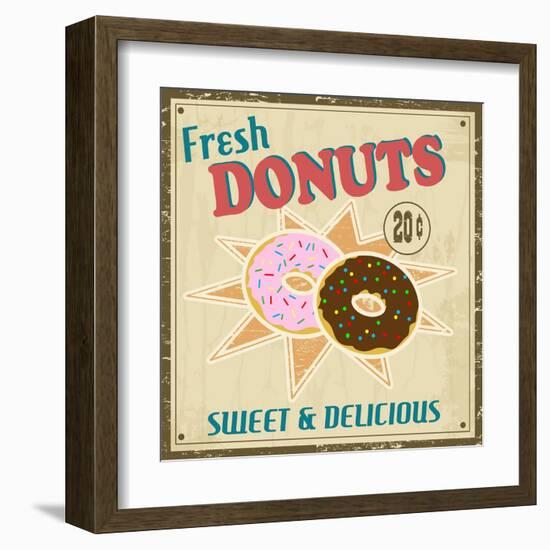 Dounuts Vintage Poster-radubalint-Framed Art Print