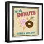 Dounuts Vintage Poster-radubalint-Framed Art Print