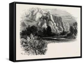 Dove Dale, the Dales of Derbyshire, Country, UK, 19th Century-null-Framed Stretched Canvas