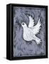 Dove of Peace, 2018 (Linocut)-Faisal Khouja-Framed Stretched Canvas