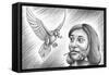 Dove woman-Ben Heine-Framed Stretched Canvas