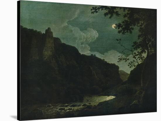 'Dovedale by Moonlight', 1784-Joseph Wright of Derby-Stretched Canvas