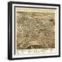 Dover, New Hampshire - Panoramic Map-Lantern Press-Framed Premium Giclee Print