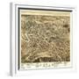 Dover, New Hampshire - Panoramic Map-Lantern Press-Framed Premium Giclee Print