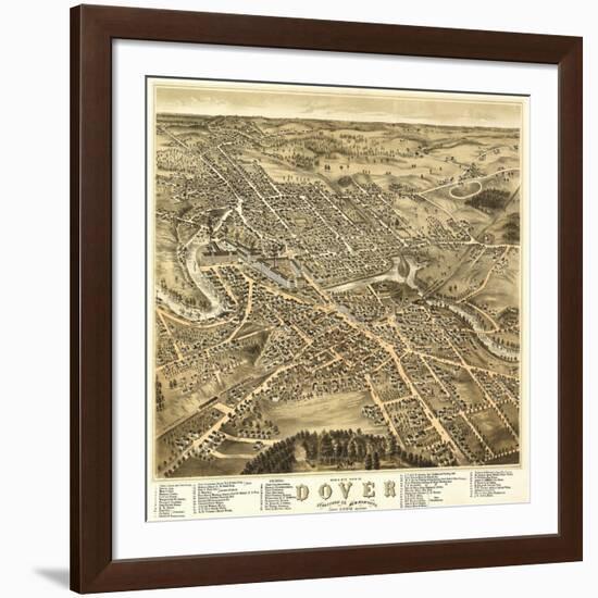 Dover, New Hampshire - Panoramic Map-Lantern Press-Framed Art Print