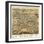Dover, New Hampshire - Panoramic Map-Lantern Press-Framed Art Print