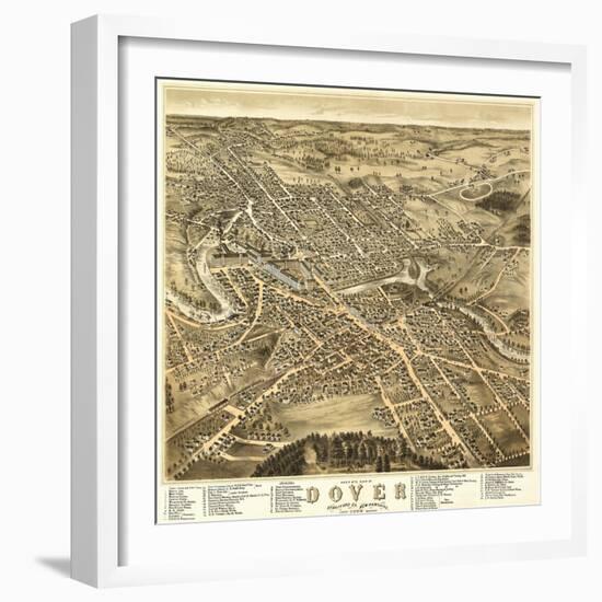 Dover, New Hampshire - Panoramic Map-Lantern Press-Framed Art Print