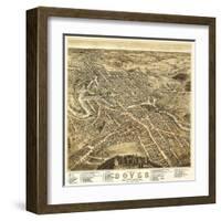 Dover, New Hampshire - Panoramic Map-Lantern Press-Framed Art Print