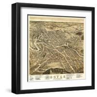 Dover, New Hampshire - Panoramic Map-Lantern Press-Framed Art Print