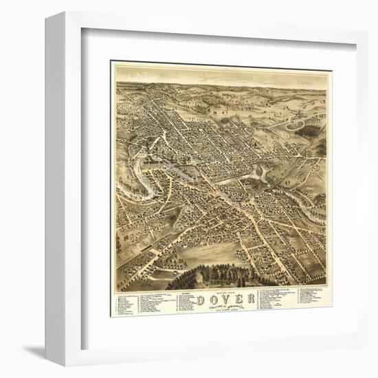 Dover, New Hampshire - Panoramic Map-Lantern Press-Framed Art Print