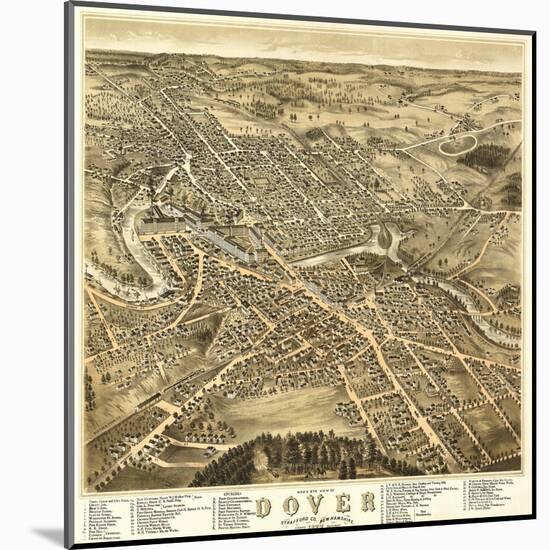 Dover, New Hampshire - Panoramic Map-Lantern Press-Mounted Art Print