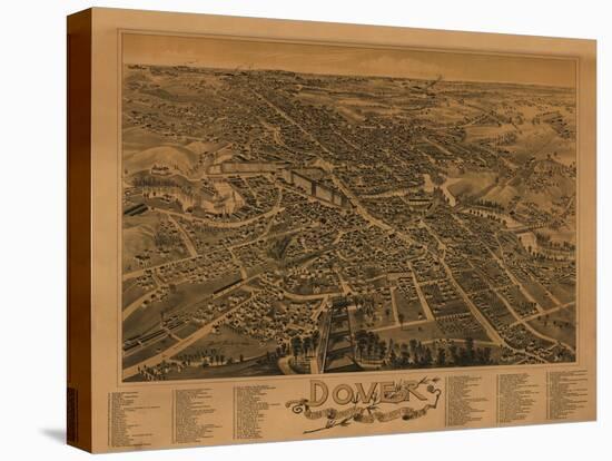 Dover, New Hampshire - Panoramic Map-Lantern Press-Stretched Canvas