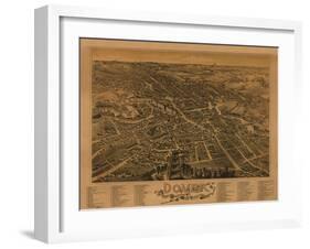 Dover, New Hampshire - Panoramic Map-Lantern Press-Framed Art Print