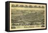 Dover, Ohio - Panoramic Map-Lantern Press-Framed Stretched Canvas