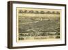 Dover, Ohio - Panoramic Map-Lantern Press-Framed Art Print