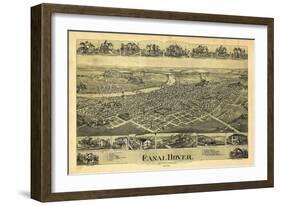 Dover, Ohio - Panoramic Map-Lantern Press-Framed Art Print