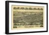 Dover, Ohio - Panoramic Map-Lantern Press-Framed Art Print