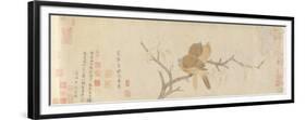 Doves and Pear Blossoms after Rain, Yuan Dynasty, Late 13th Century-Qian Xuan-Framed Premium Giclee Print