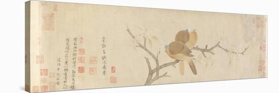 Doves and Pear Blossoms after Rain, Yuan Dynasty, Late 13th Century-Qian Xuan-Stretched Canvas