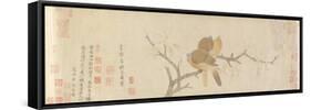 Doves and Pear Blossoms after Rain, Yuan Dynasty, Late 13th Century-Qian Xuan-Framed Stretched Canvas