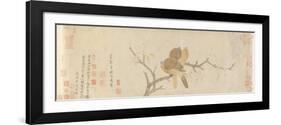 Doves and Pear Blossoms after Rain, Yuan Dynasty, Late 13th Century-Qian Xuan-Framed Giclee Print