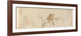 Doves and Pear Blossoms after Rain, Yuan Dynasty, Late 13th Century-Qian Xuan-Framed Giclee Print