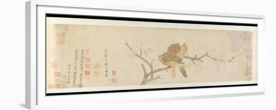 Doves and Pear Blossoms after Rain-Qian Xuan-Framed Premium Giclee Print