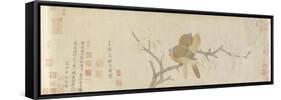 Doves and Pear Blossoms after the Rain-Qian Xuan-Framed Stretched Canvas