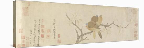 Doves and Pear Blossoms after the Rain-Qian Xuan-Stretched Canvas