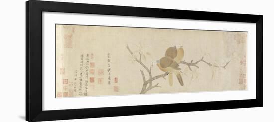 Doves and Pear Blossoms after the Rain-Qian Xuan-Framed Giclee Print