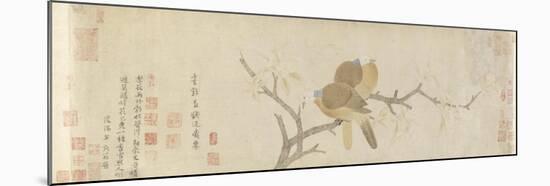Doves and Pear Blossoms after the Rain-Qian Xuan-Mounted Giclee Print
