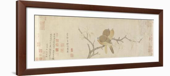 Doves and Pear Blossoms after the Rain-Qian Xuan-Framed Giclee Print
