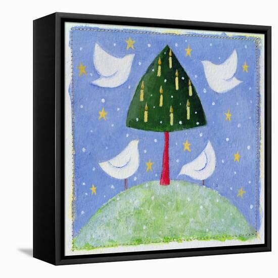 Doves around the Tree, 2001-Alex Smith-Burnett-Framed Stretched Canvas