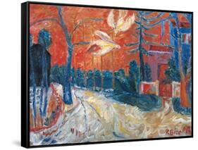 Doves at Sunset-Renato Birolli-Framed Stretched Canvas