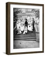Dowager Empress Maria Feodorovna of Russia with Nurses Outside a Hospital, Russia, 1916-null-Framed Giclee Print