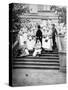Dowager Empress Maria Feodorovna of Russia with Nurses Outside a Hospital, Russia, 1916-null-Stretched Canvas