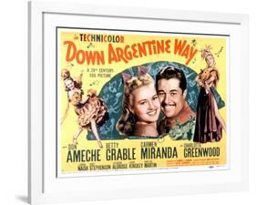 Down Argentine Way, Betty Grable, Don Ameche, Carmen Miranda, 1940-null-Framed Photo