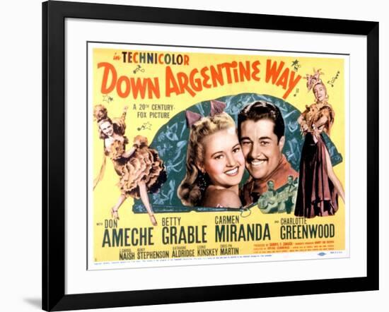 Down Argentine Way, Betty Grable, Don Ameche, Carmen Miranda, 1940-null-Framed Photo