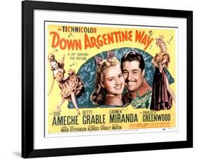 Down Argentine Way, Betty Grable, Don Ameche, Carmen Miranda, 1940-null-Framed Photo