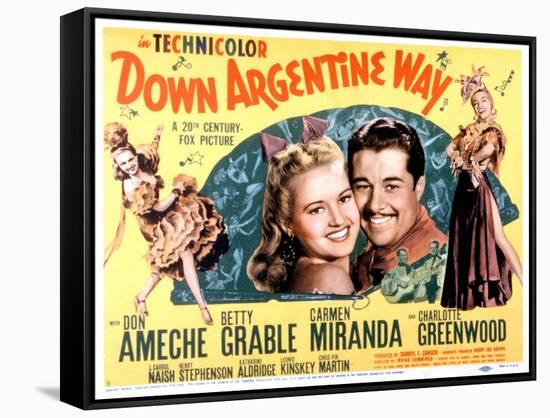 Down Argentine Way, Betty Grable, Don Ameche, Carmen Miranda, 1940-null-Framed Stretched Canvas