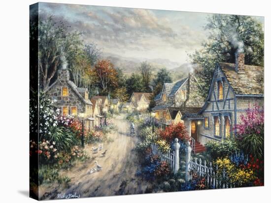 Down Cottage Lane-Nicky Boehme-Stretched Canvas