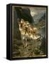 Down from the mountain-Knud Bergslien-Framed Stretched Canvas