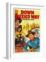 Down Mexico Way, Smiley Burnette, Fay Mckenzie, Gene Autry, 1941-null-Framed Art Print