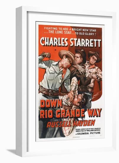 Down Rio Grande Way, Charles Starrett, Russell Hayden, 1942-null-Framed Art Print