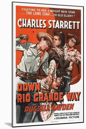 Down Rio Grande Way, Charles Starrett, Russell Hayden, 1942-null-Mounted Art Print