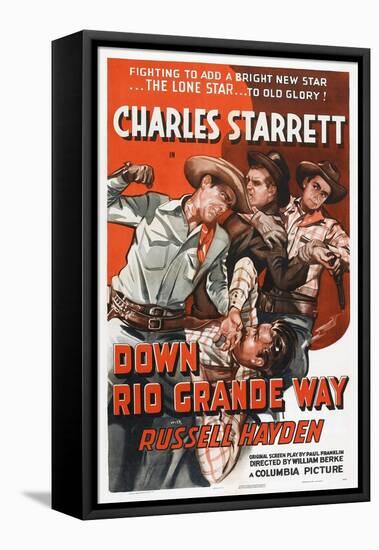 Down Rio Grande Way, Charles Starrett, Russell Hayden, 1942-null-Framed Stretched Canvas